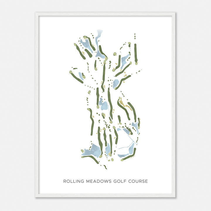 Print of Rolling Meadows Golf Course Modern Map