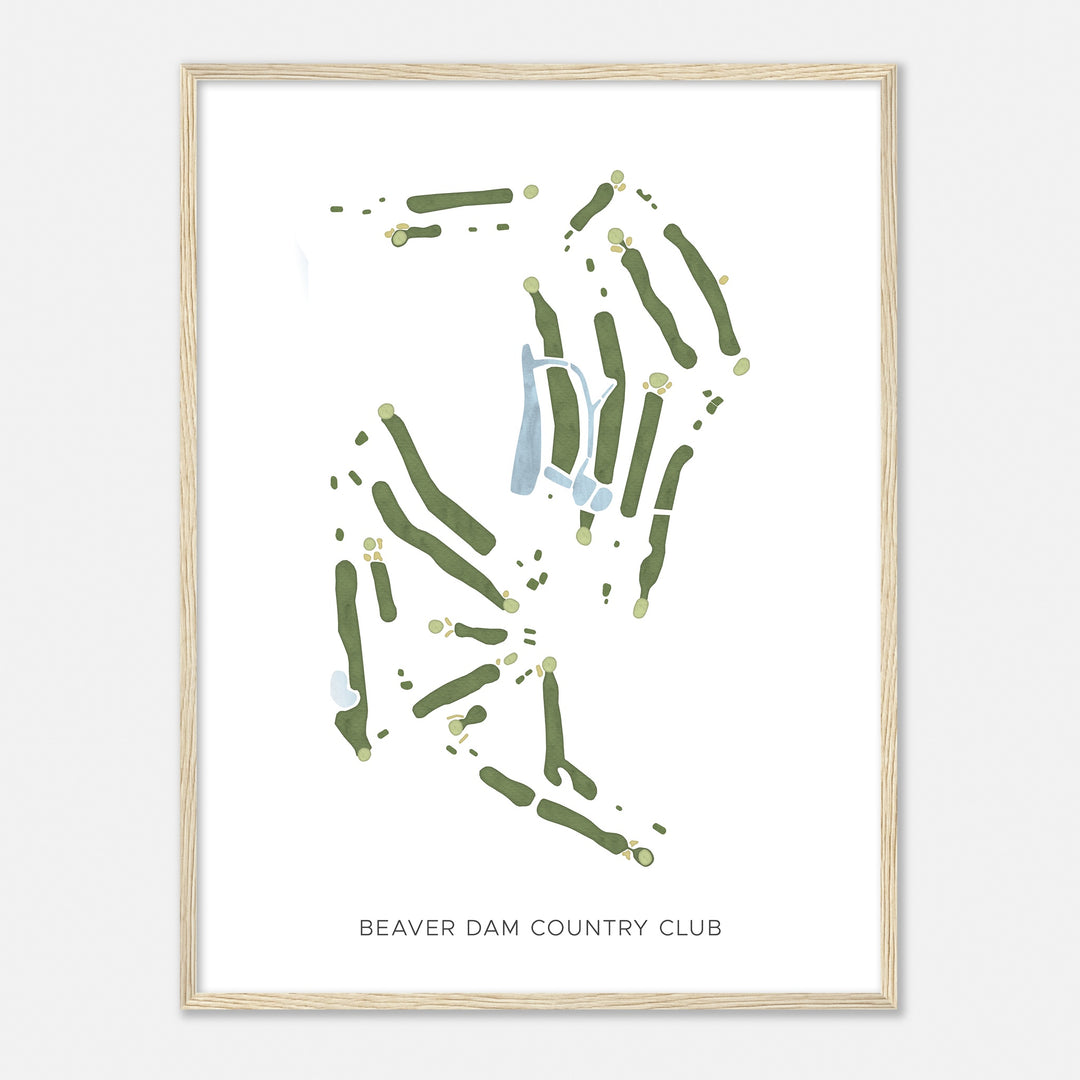 Print of Beaver Dam Country Club Modern Map