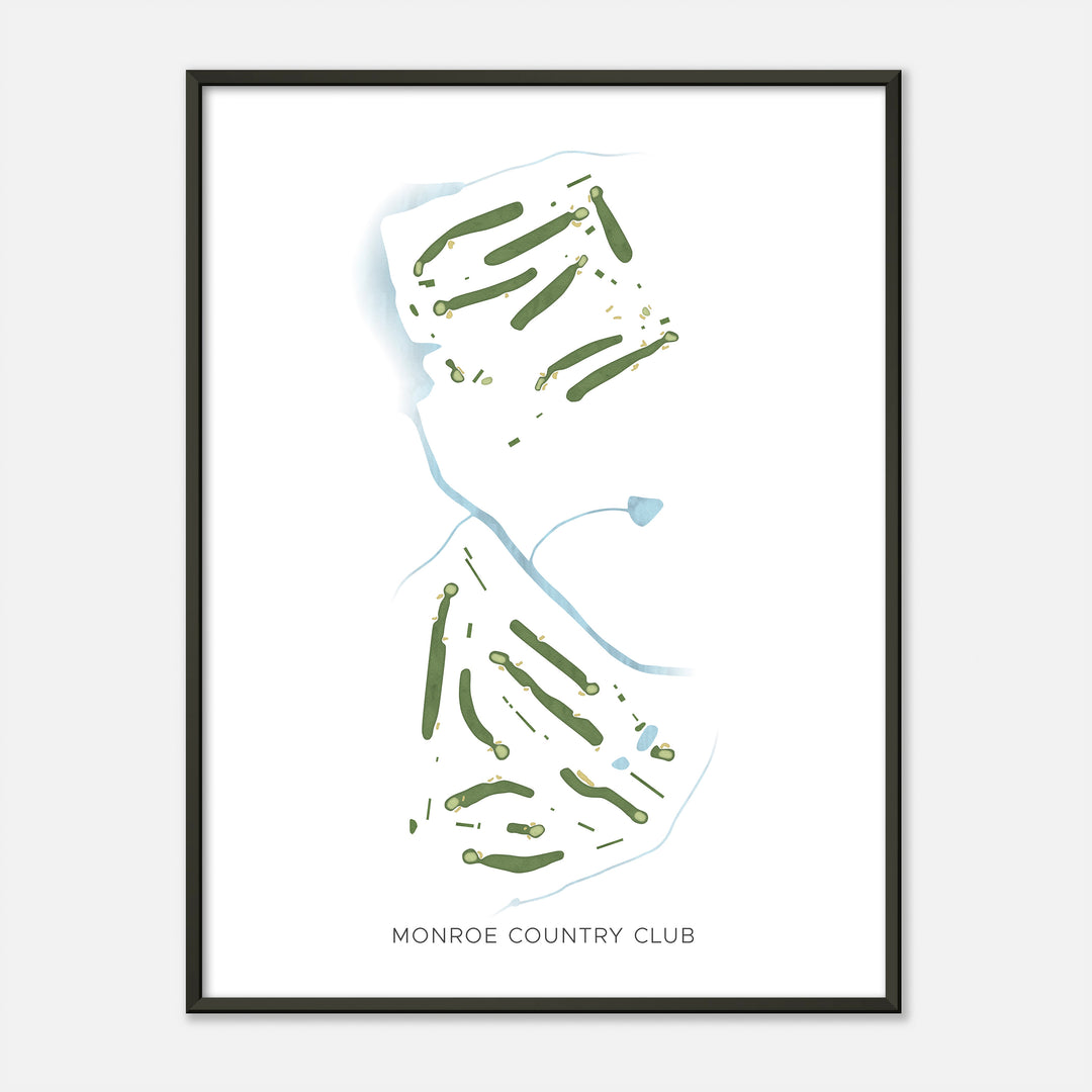 Print of Monroe Country Club Modern Map