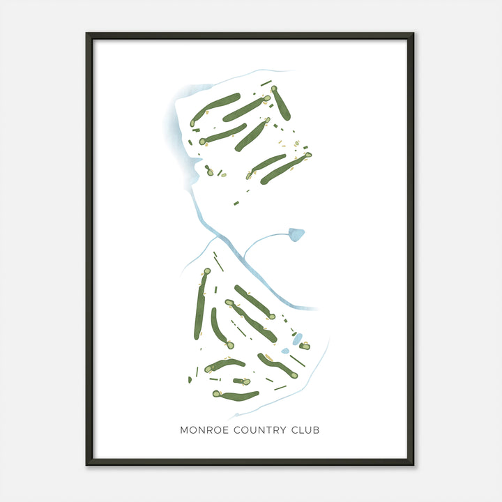Print of Monroe Country Club Modern Map