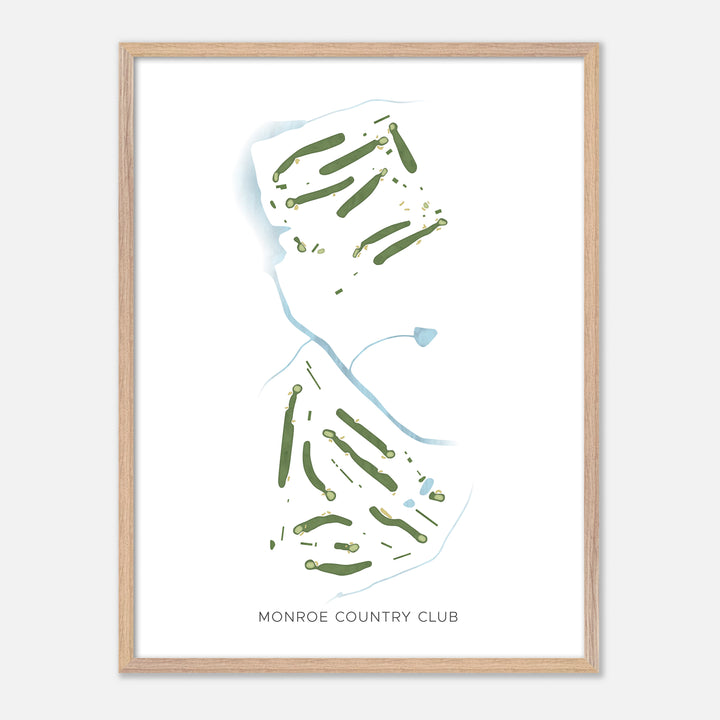 Print of Monroe Country Club Modern Map