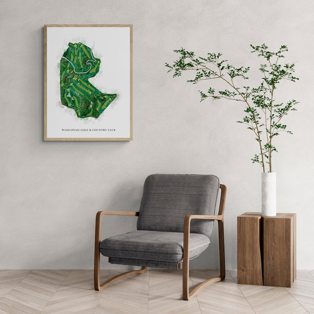 Classic Map of Wahconah Golf & Country Club with a comfy armchair and large plant