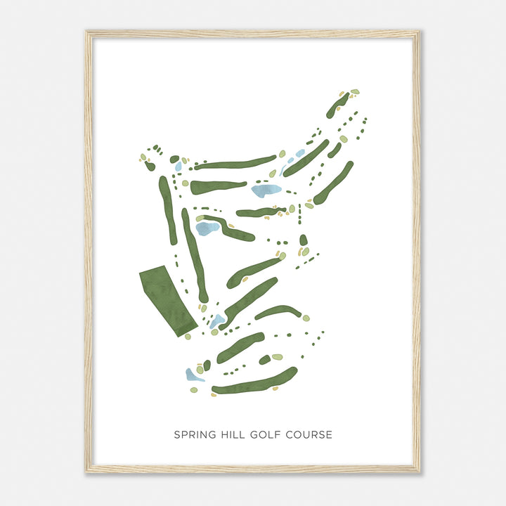 Print of Spring Hill Golf Course Modern Map