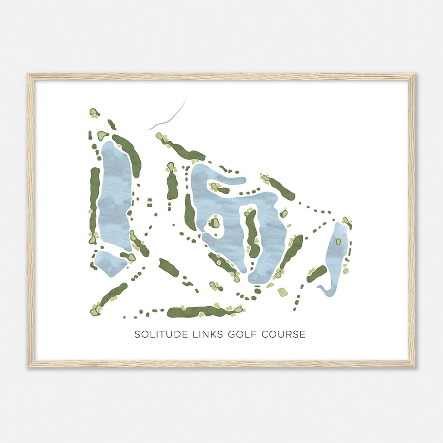 Print of Solitude Links Golf Course Modern Map