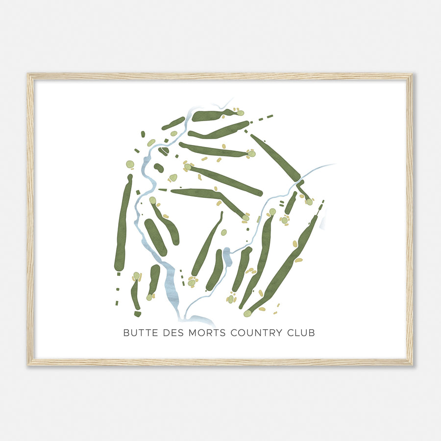 Print of Butte Des Morts Country Club Modern Map