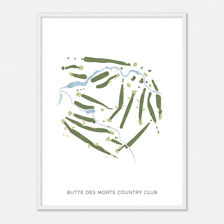 Print of Butte Des Morts Country Club Modern Map