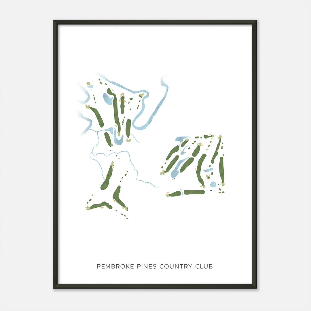 Print of Pembroke Pines Country Club Modern Map