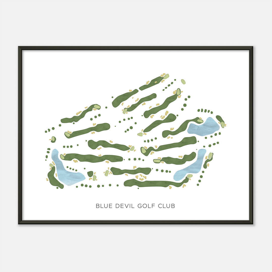 Print of Blue Devil Golf Club Modern Map