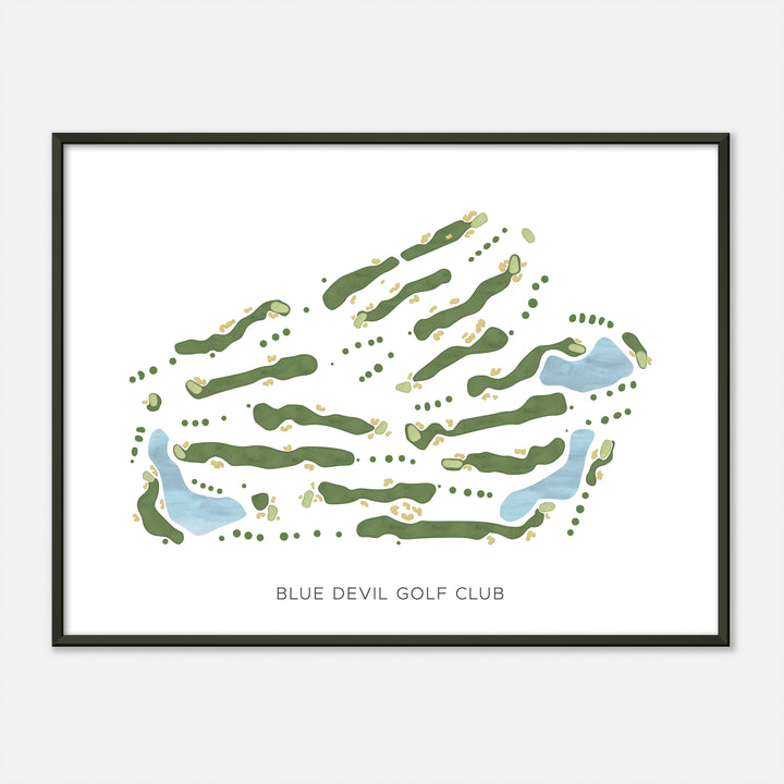 Print of Blue Devil Golf Club Modern Map