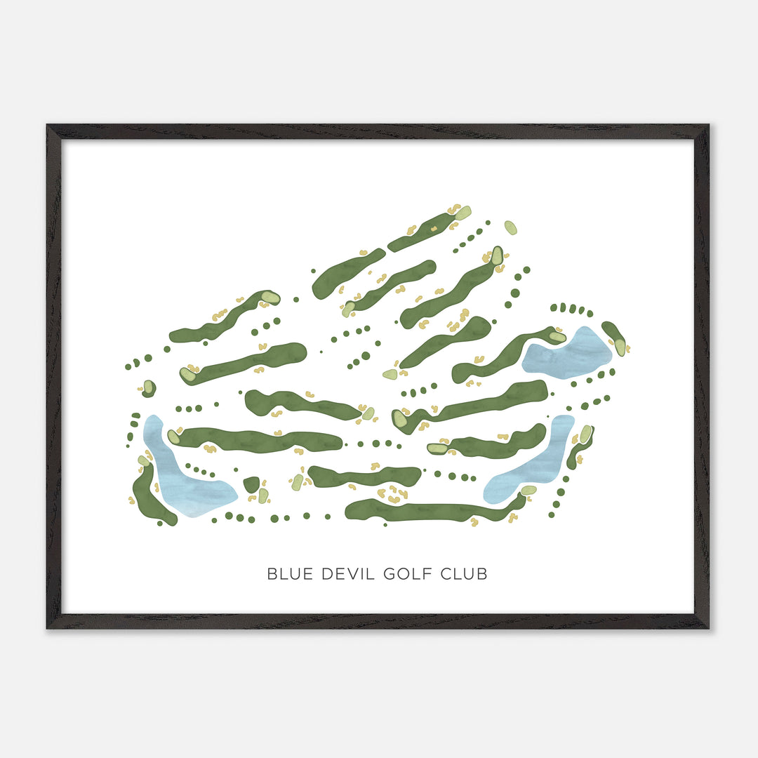 Print of Blue Devil Golf Club Modern Map