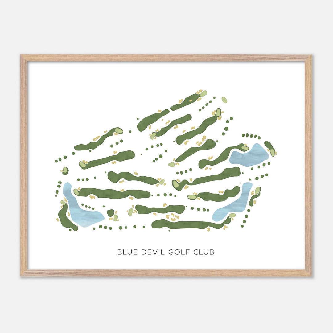 Print of Blue Devil Golf Club Modern Map