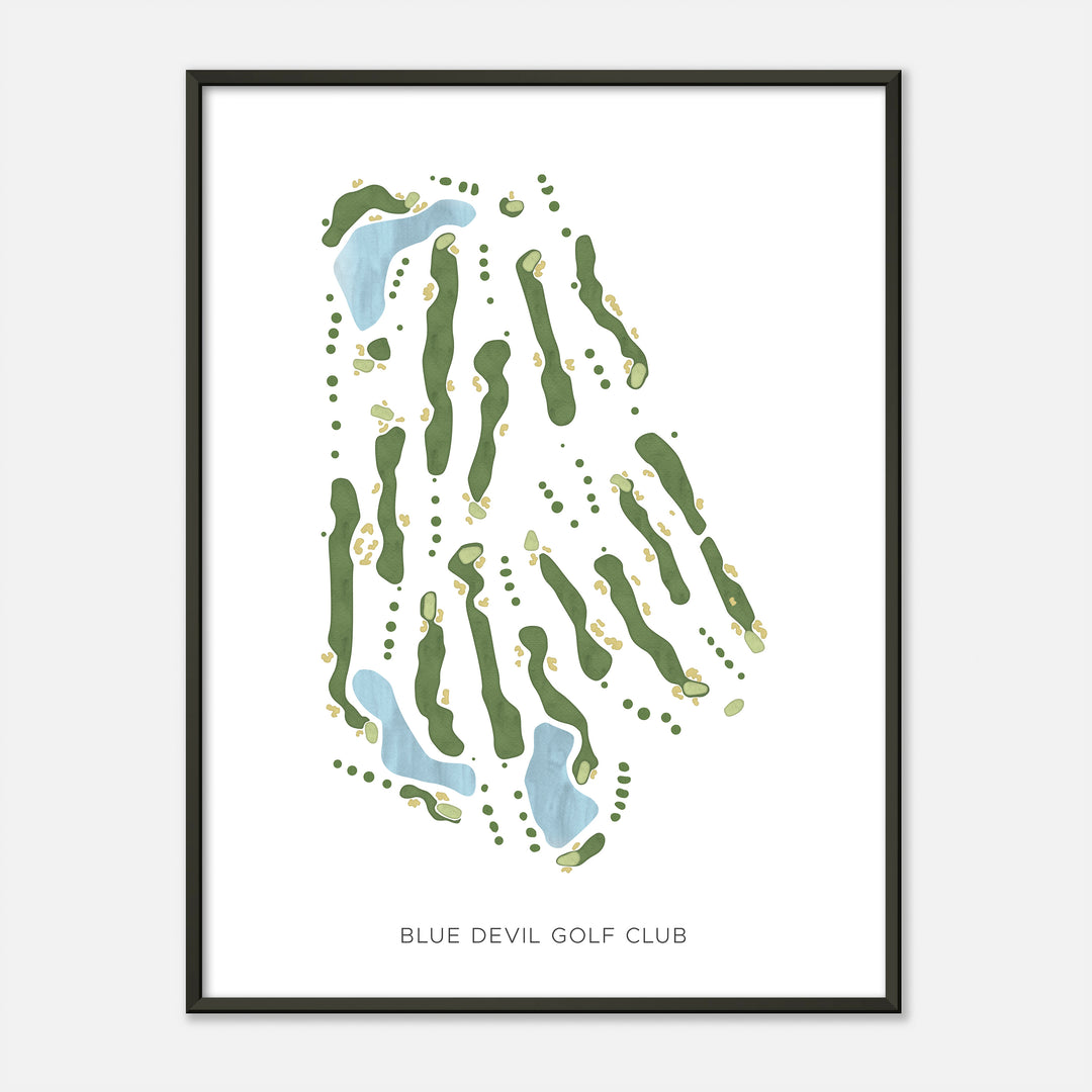 Print of Blue Devil Golf Club Modern Map