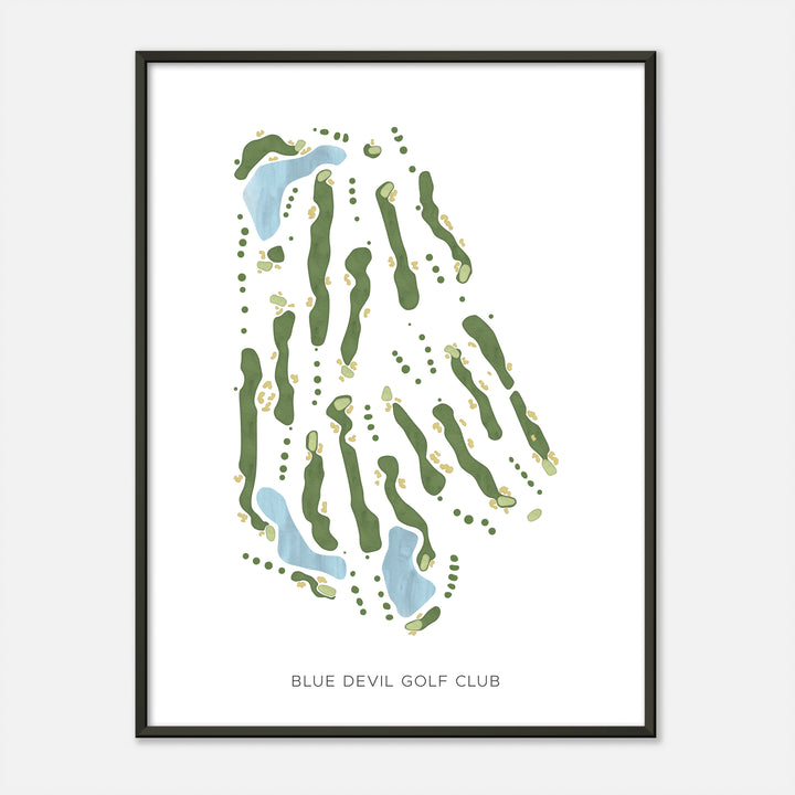 Print of Blue Devil Golf Club Modern Map
