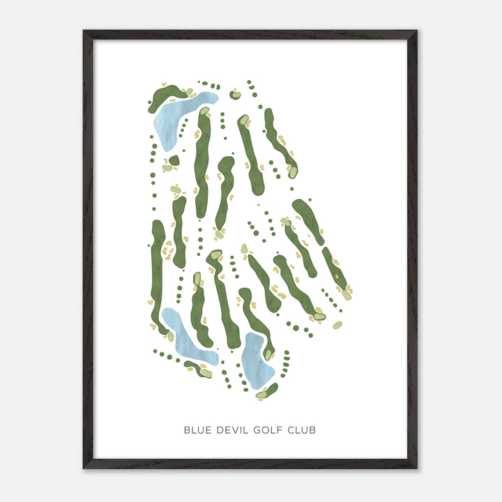 Print of Blue Devil Golf Club Modern Map