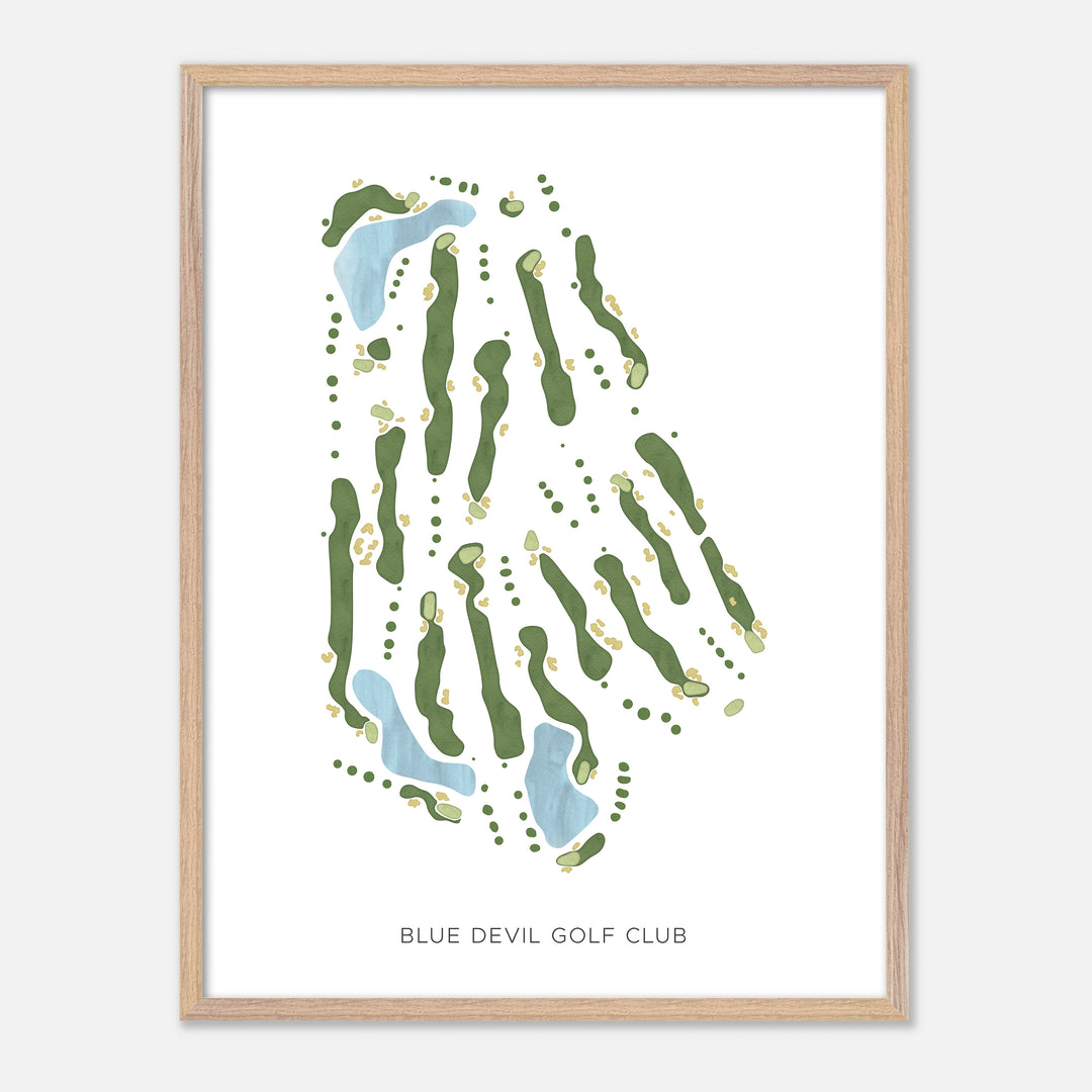 Print of Blue Devil Golf Club Modern Map