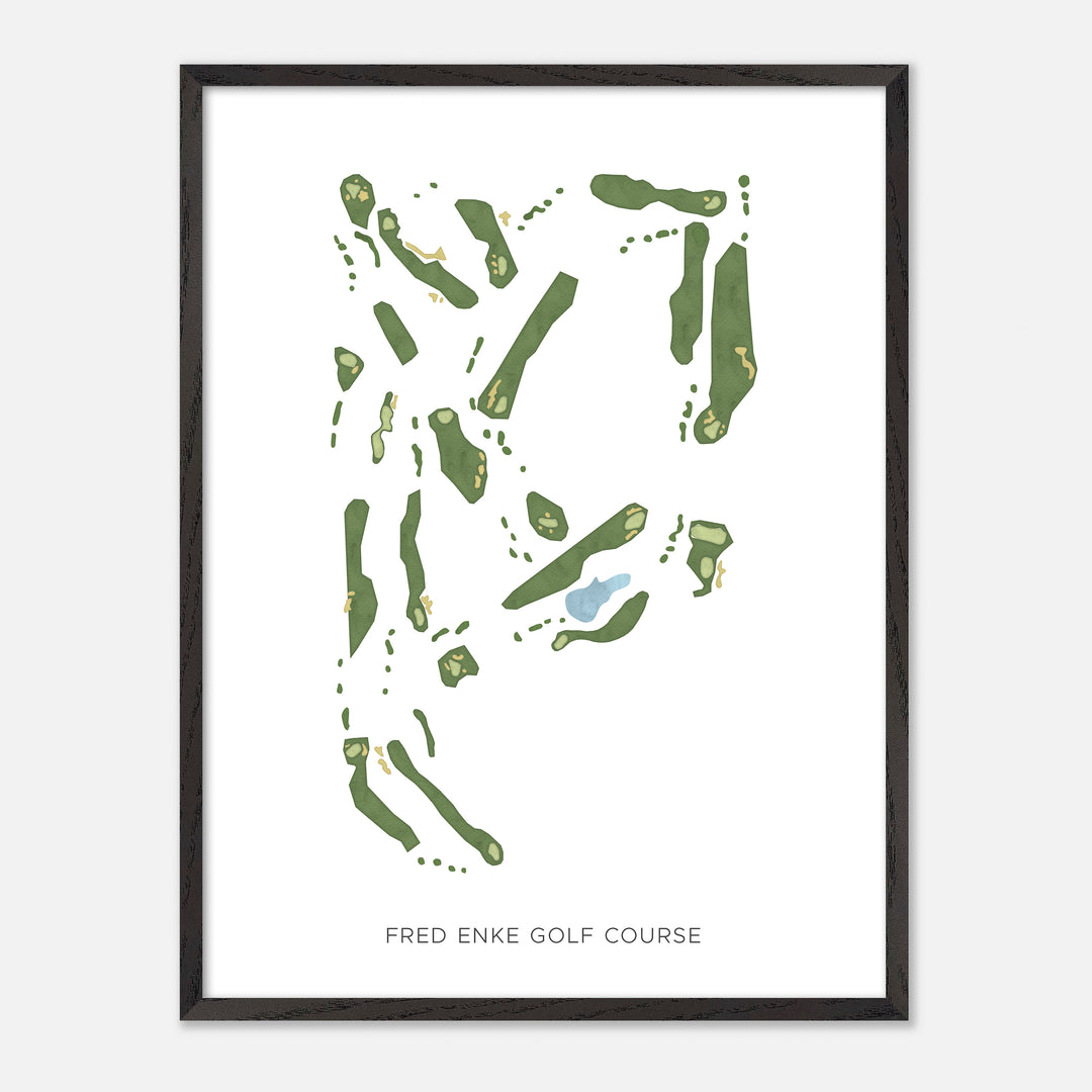 Print of Fred Enke Golf Course Modern Map