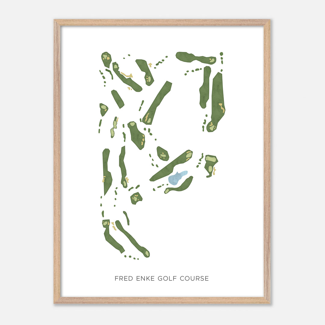 Print of Fred Enke Golf Course Modern Map