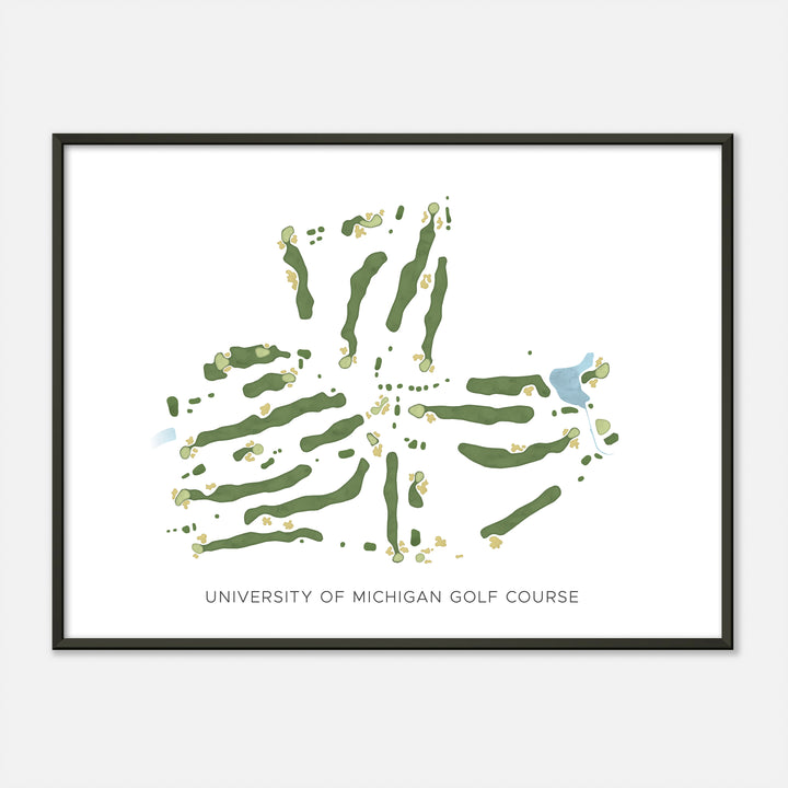 Print of University Of Michigan Golf Course Modern Map