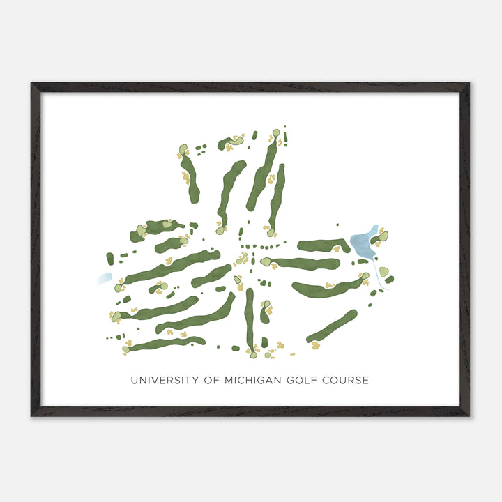 Print of University Of Michigan Golf Course Modern Map
