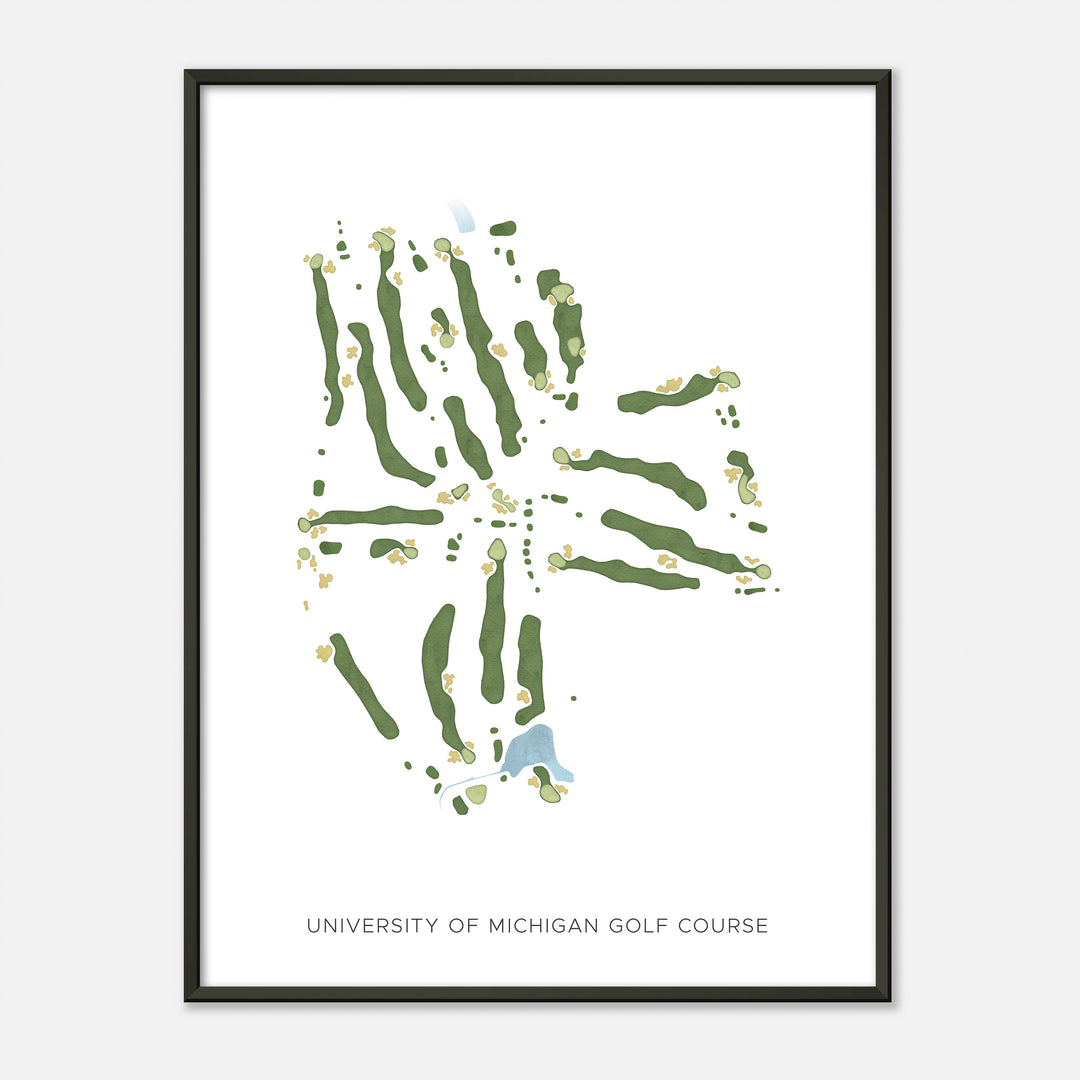 Print of University Of Michigan Golf Course Modern Map