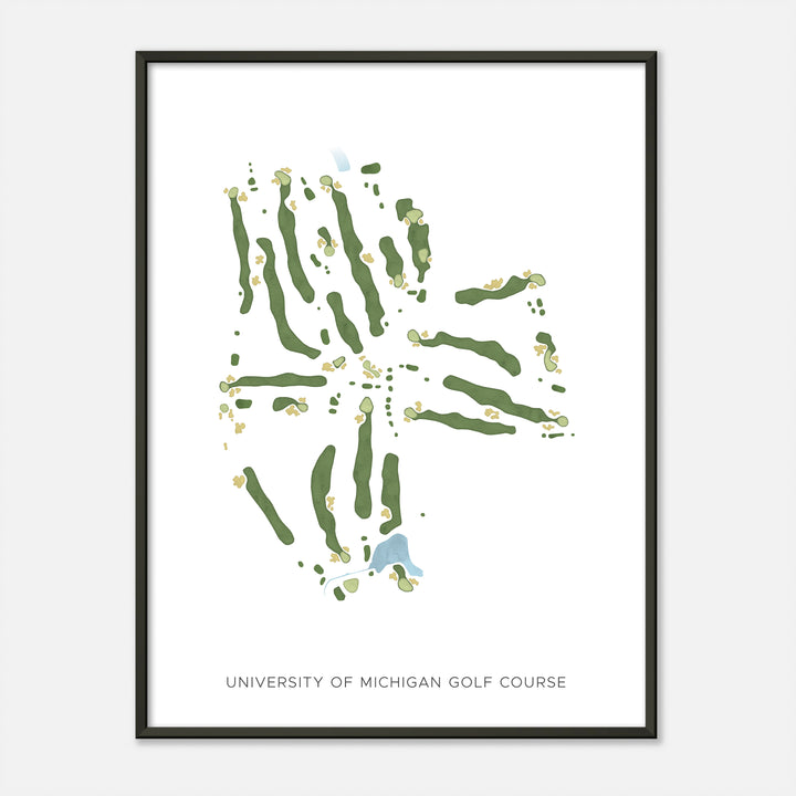 Print of University Of Michigan Golf Course Modern Map