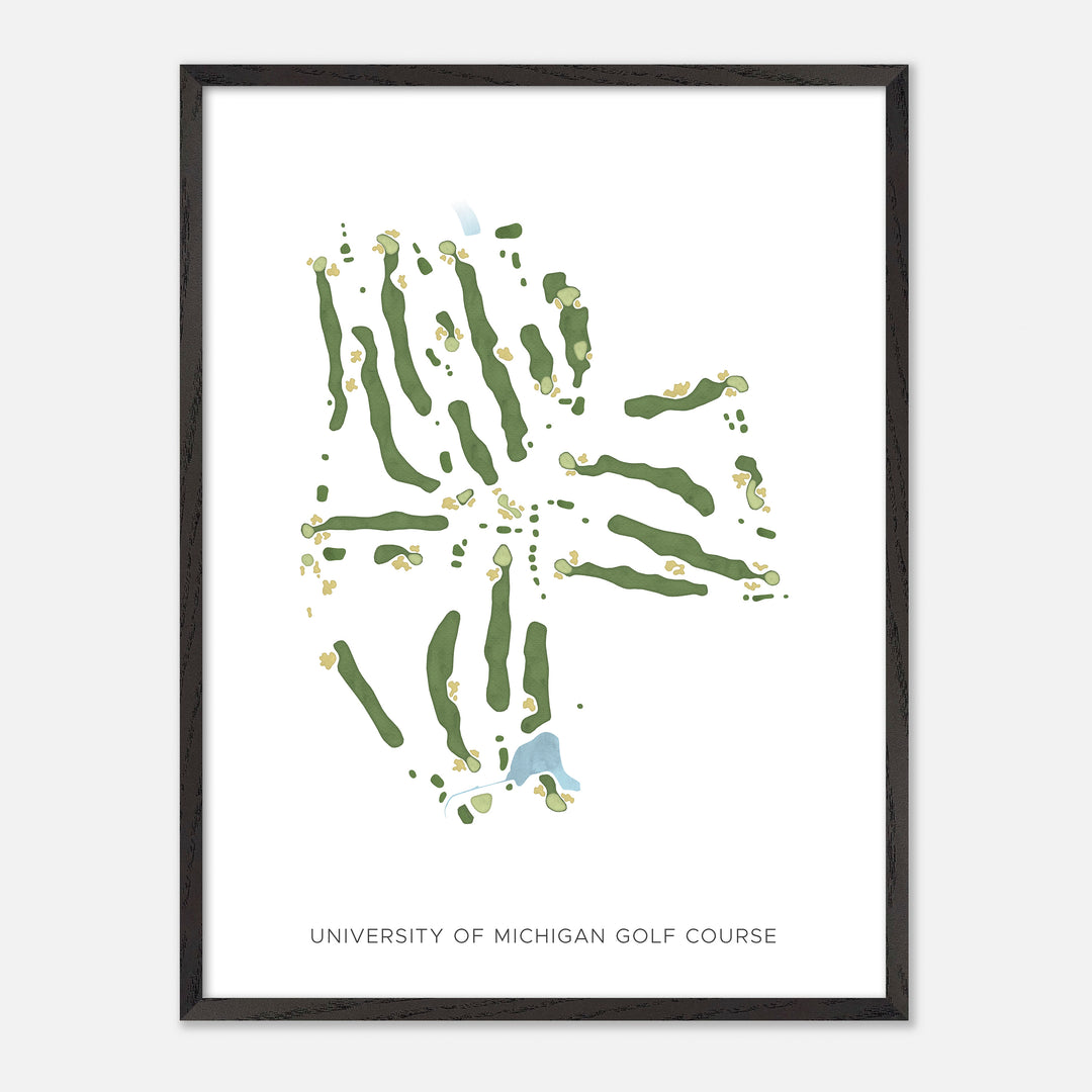 Print of University Of Michigan Golf Course Modern Map