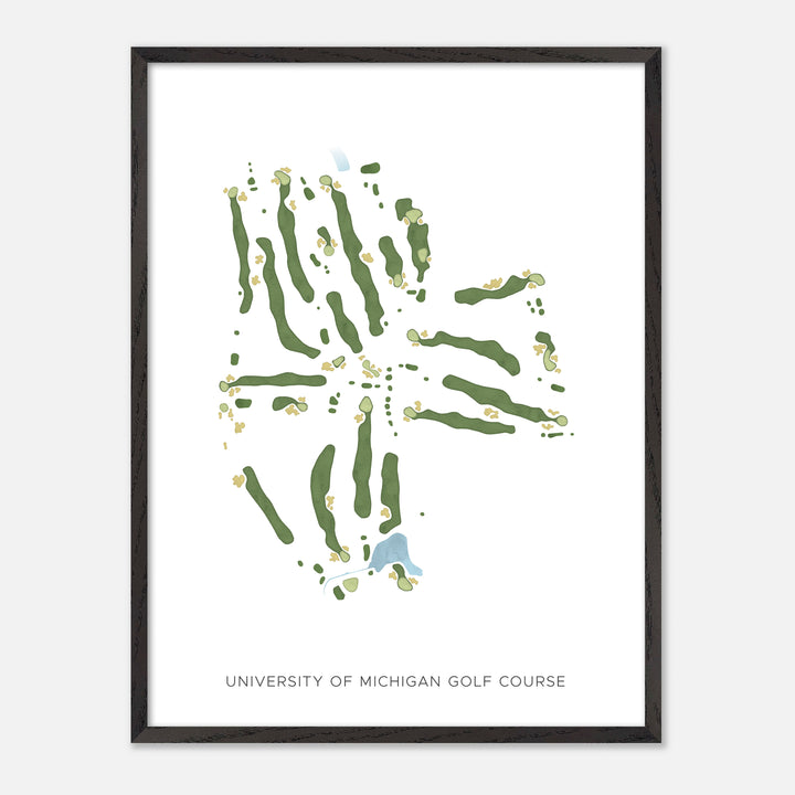 Print of University Of Michigan Golf Course Modern Map