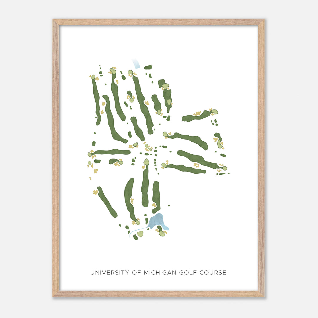 Print of University Of Michigan Golf Course Modern Map