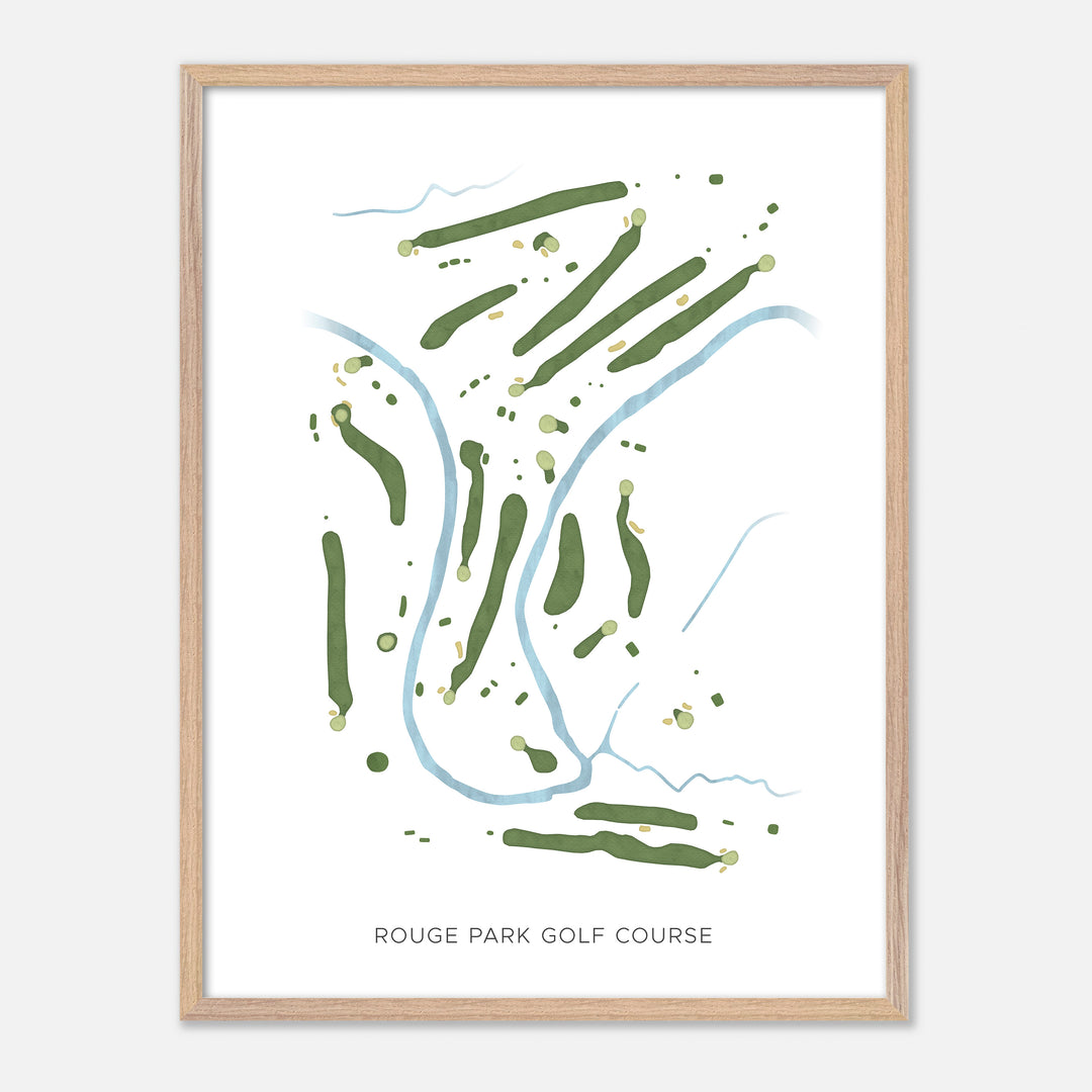 Print of Rouge Park Golf Course Modern Map