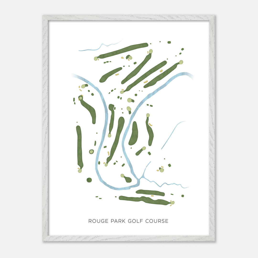 Print of Rouge Park Golf Course Modern Map