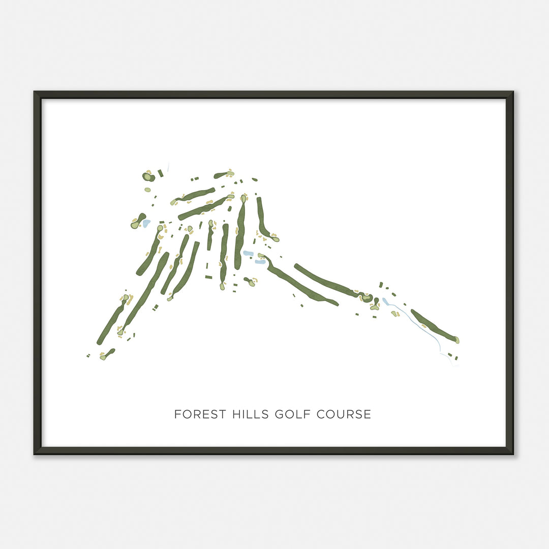Print of Forest Hills Golf Course Modern Map