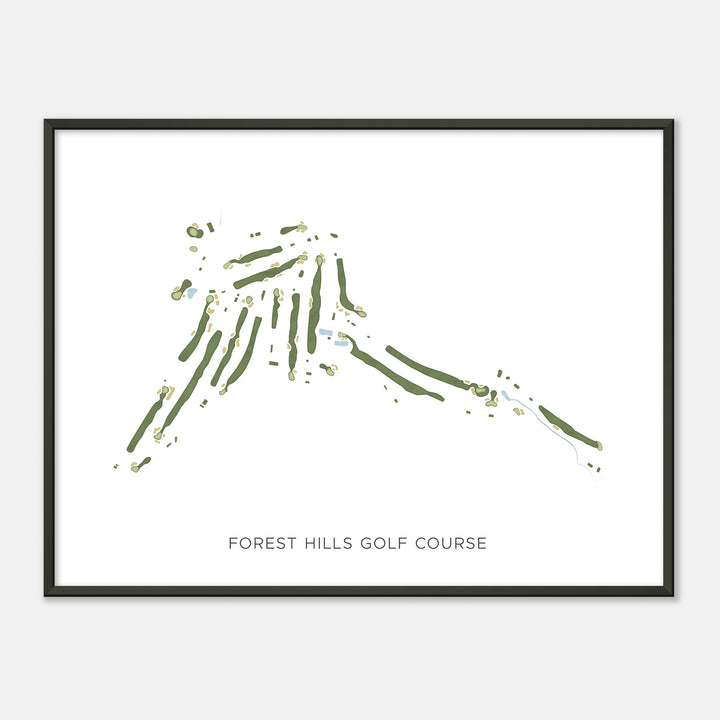 Print of Forest Hills Golf Course Modern Map