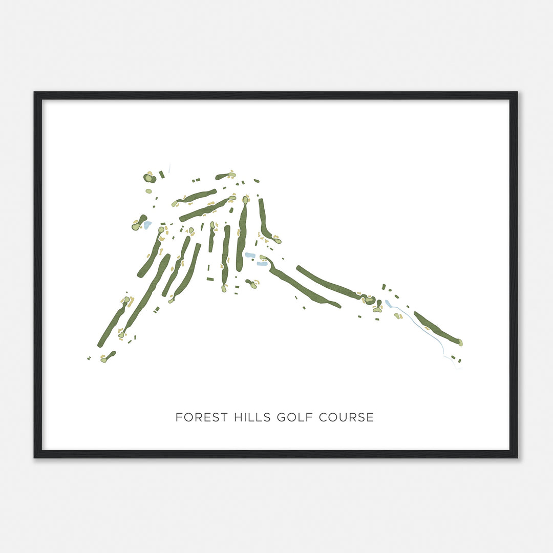 Print of Forest Hills Golf Course Modern Map