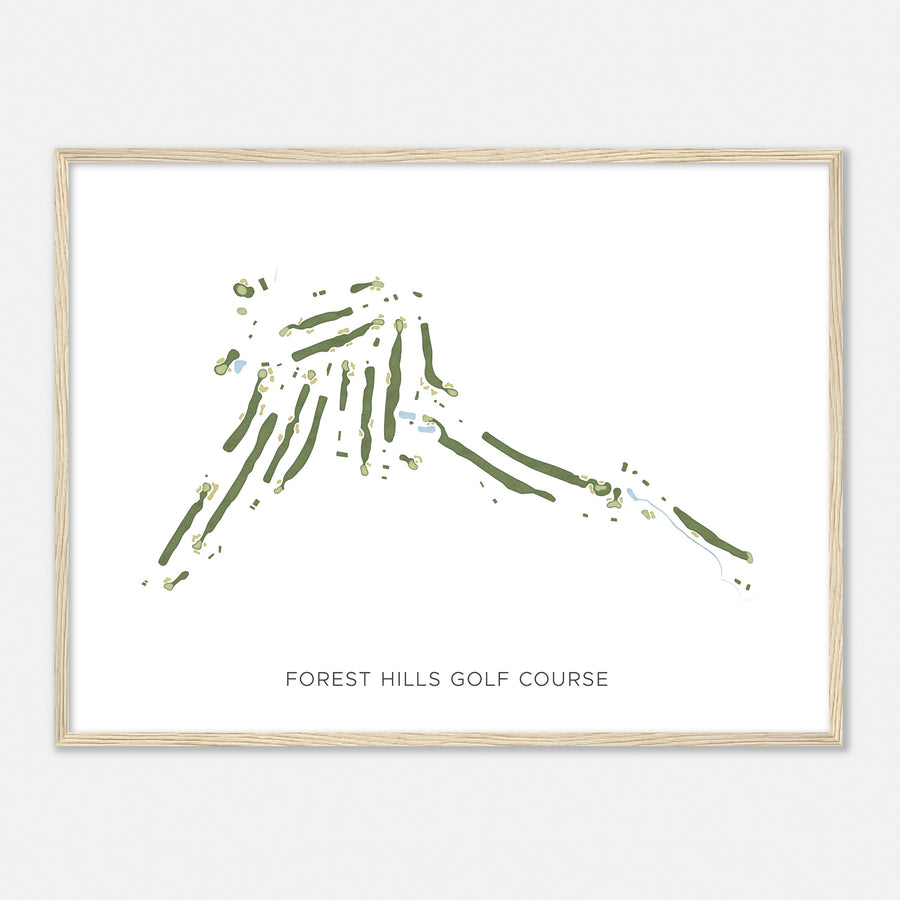 Print of Forest Hills Golf Course Modern Map