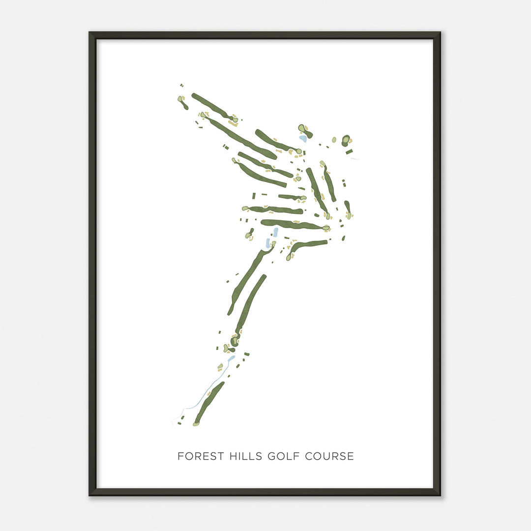 Print of Forest Hills Golf Course Modern Map