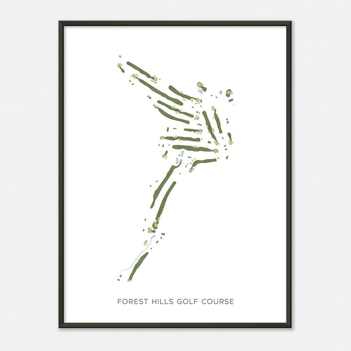 Print of Forest Hills Golf Course Modern Map