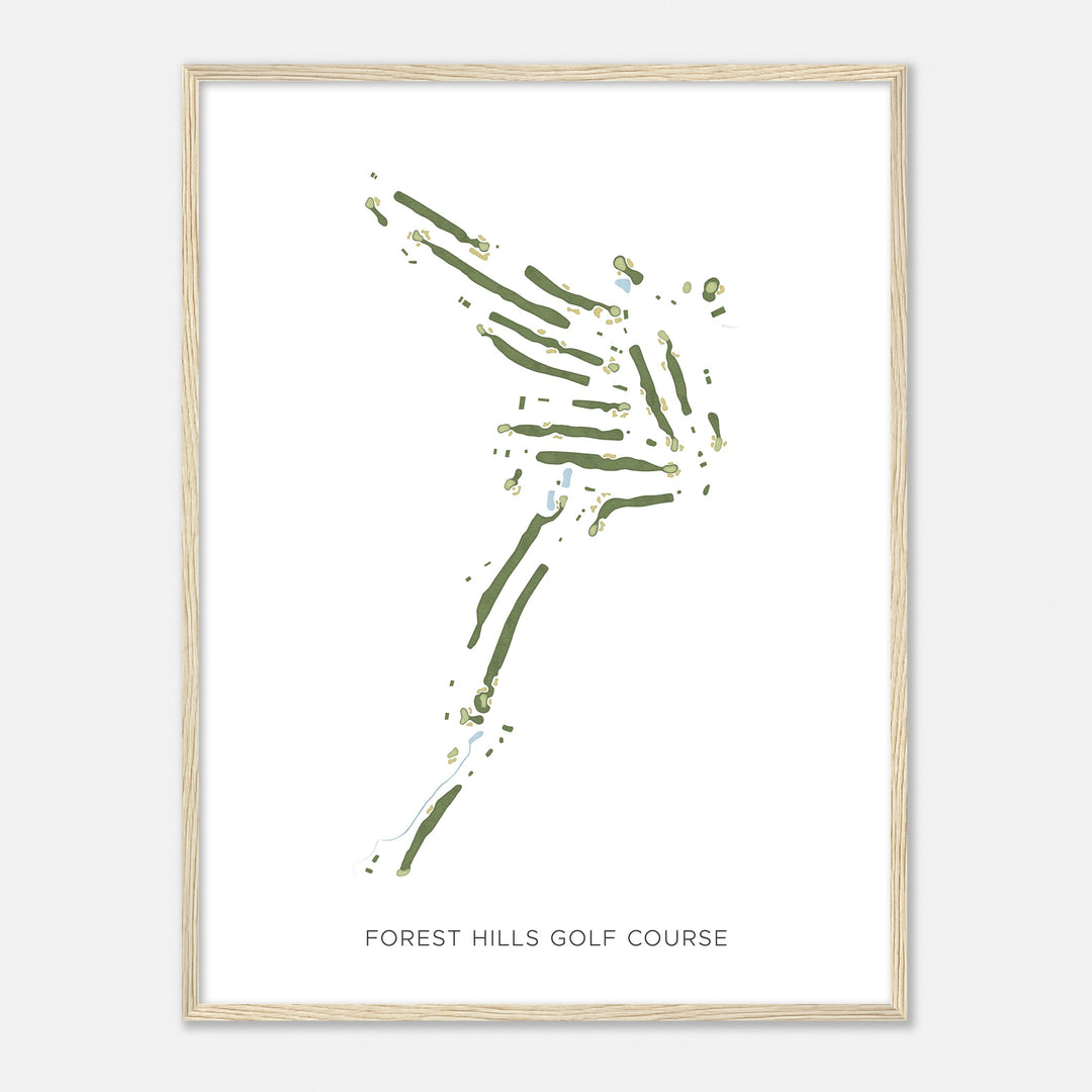 Print of Forest Hills Golf Course Modern Map
