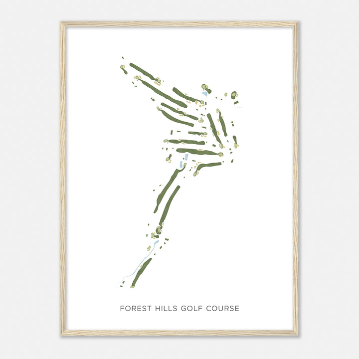 Print of Forest Hills Golf Course Modern Map