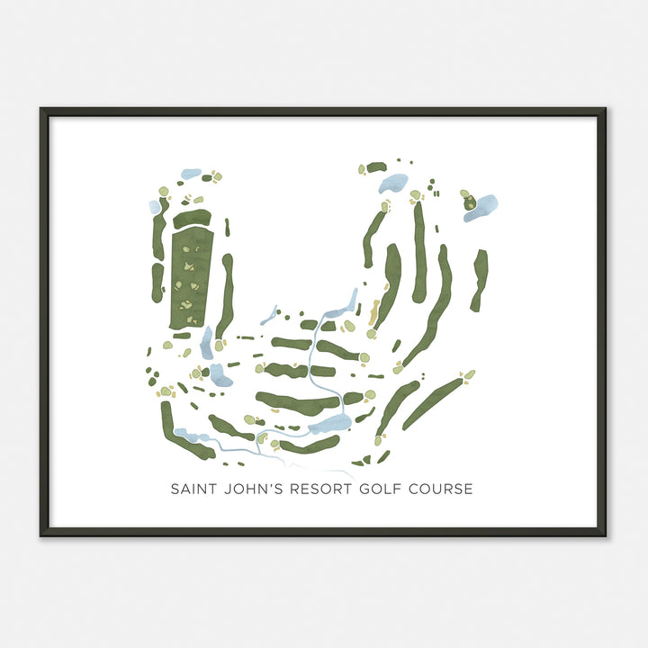 Print of Saint John'S Resort Golf Course Modern Map