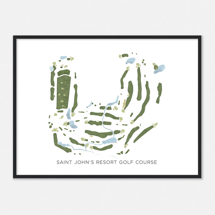 Print of Saint John'S Resort Golf Course Modern Map