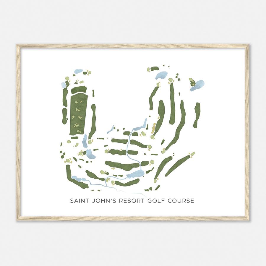 Print of Saint John'S Resort Golf Course Modern Map