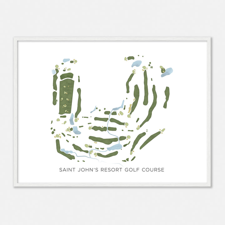 Print of Saint John'S Resort Golf Course Modern Map
