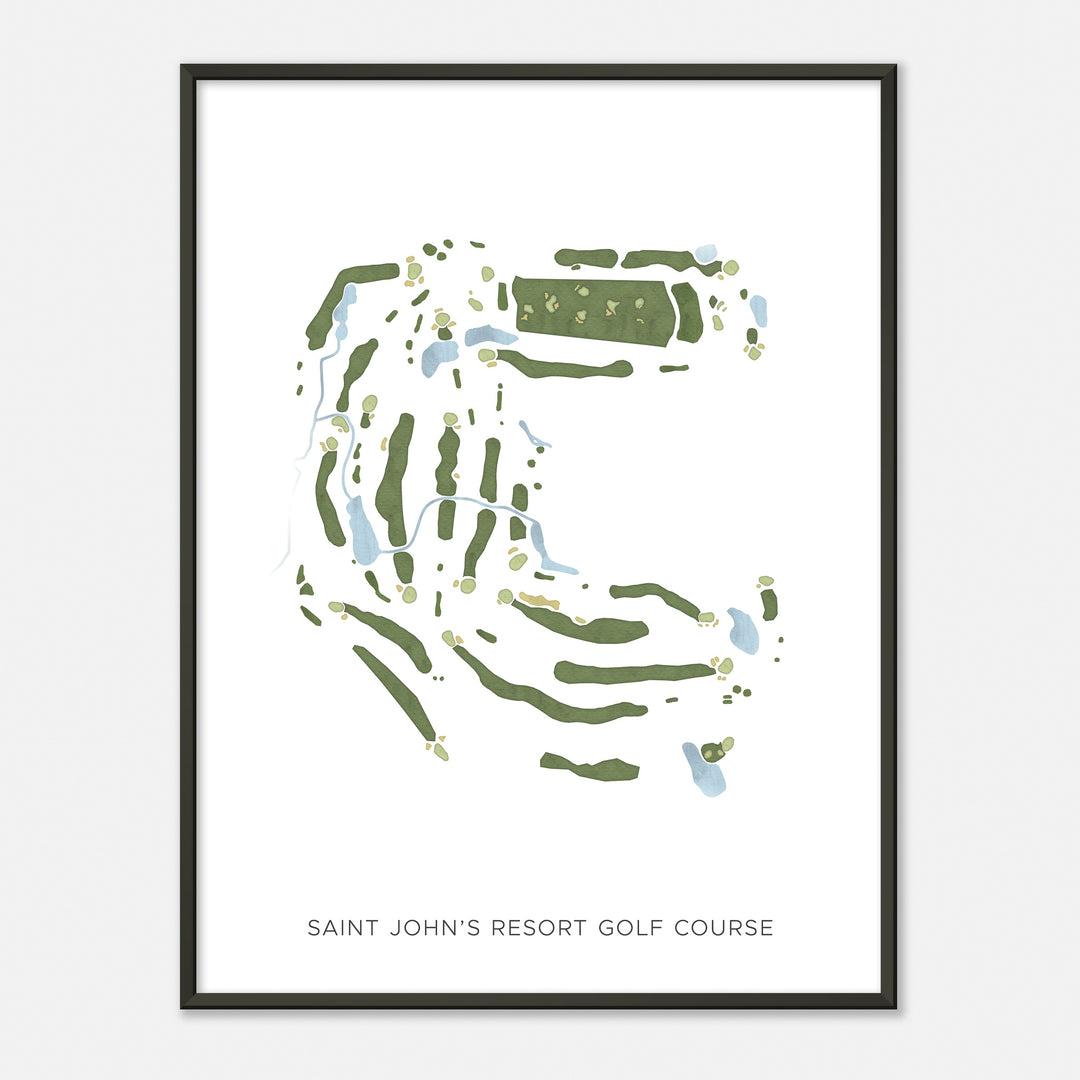 Print of Saint John'S Resort Golf Course Modern Map