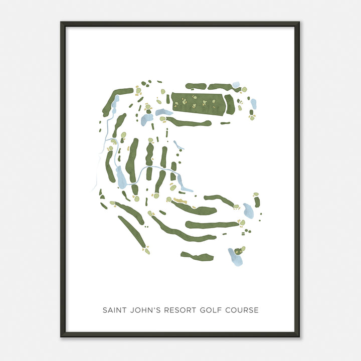 Print of Saint John'S Resort Golf Course Modern Map