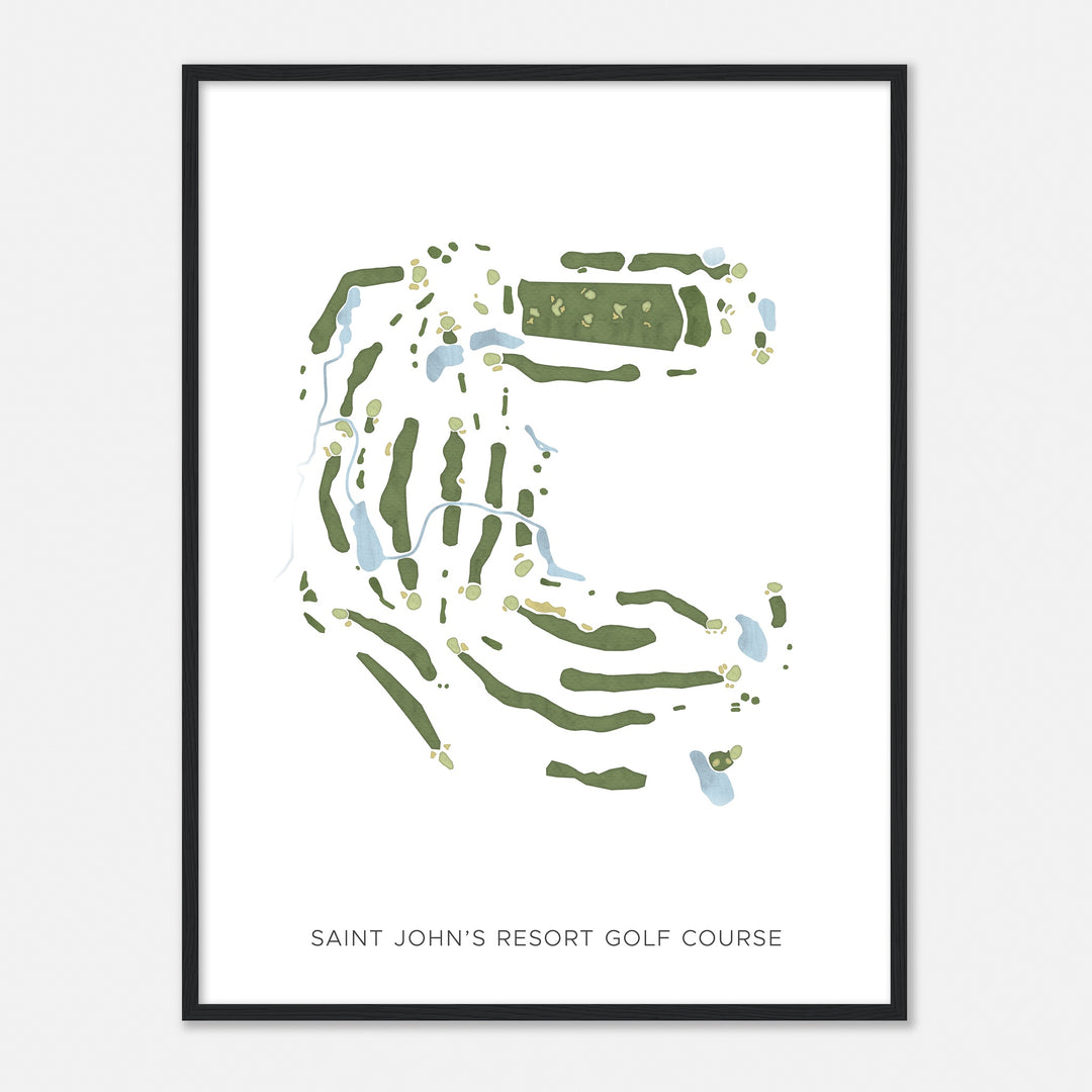 Print of Saint John'S Resort Golf Course Modern Map