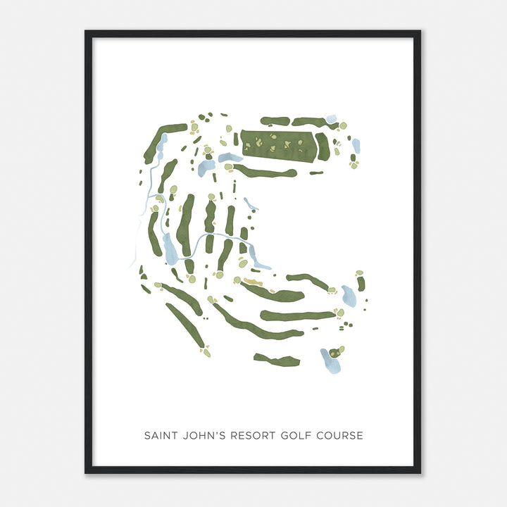 Print of Saint John'S Resort Golf Course Modern Map