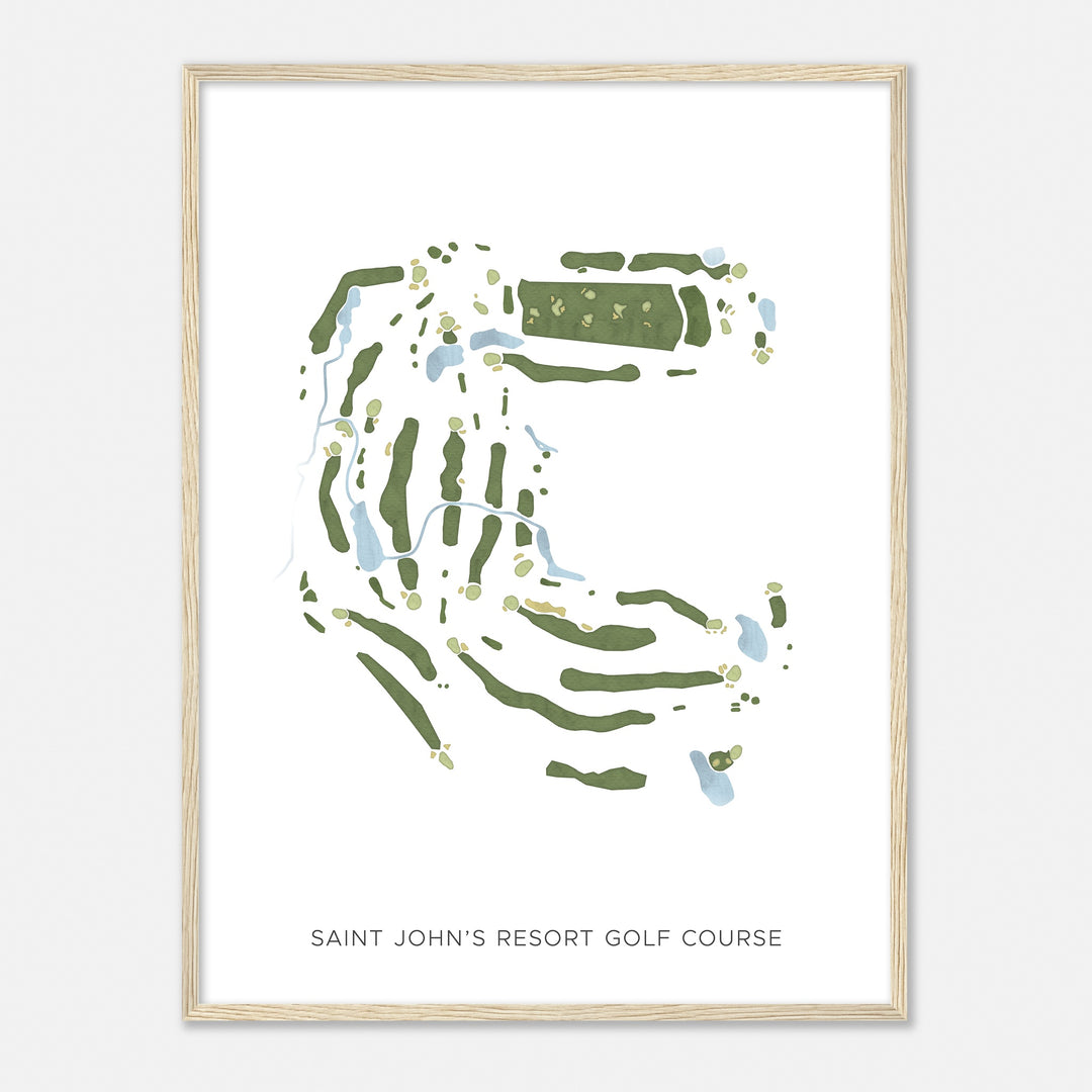Print of Saint John'S Resort Golf Course Modern Map
