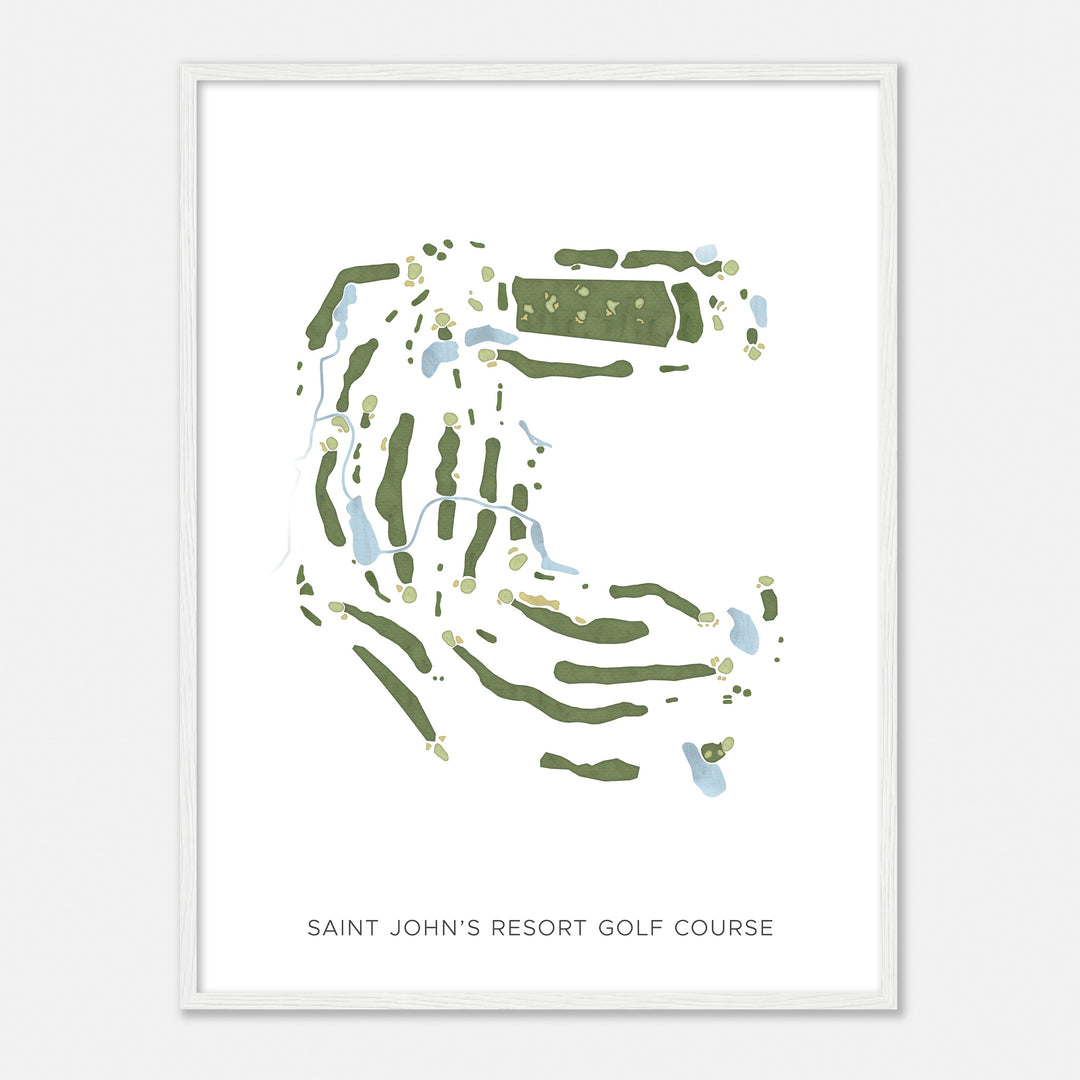 Print of Saint John'S Resort Golf Course Modern Map