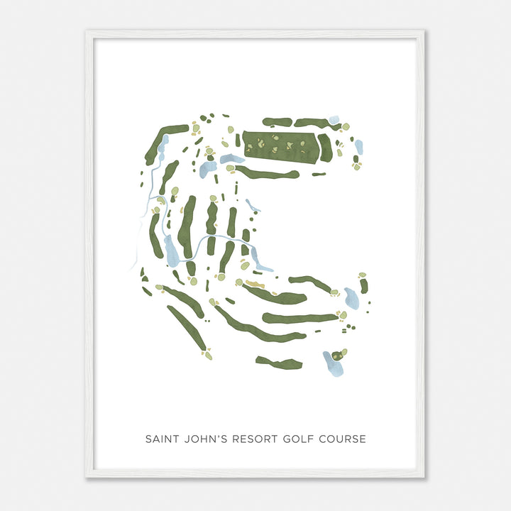 Print of Saint John'S Resort Golf Course Modern Map