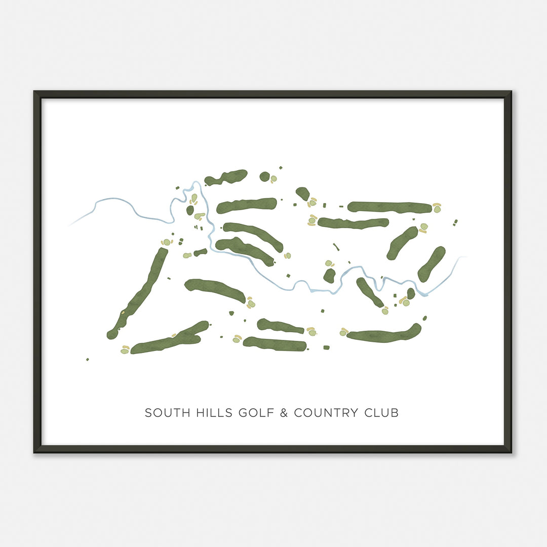 Print of South Hills Golf & Country Club Modern Map